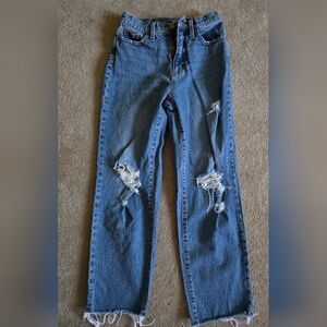 Universal Thread Womens Distressed Blue Jeans Size 0/25R Vintage Straight Vguc